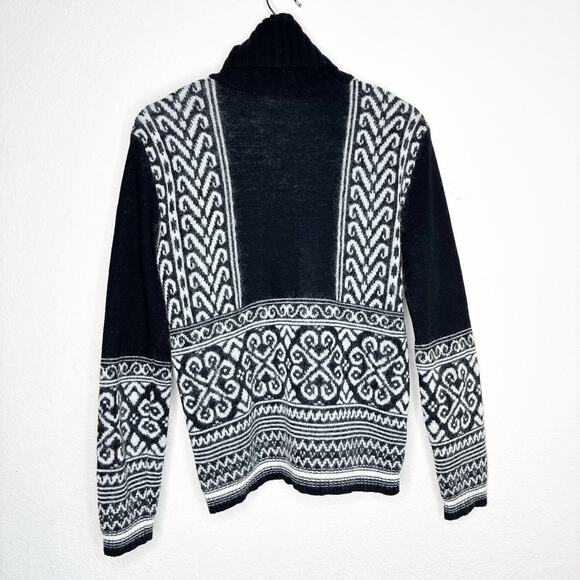 N°21 Jacquard Mohair Cropped High Low Black and White Sweater S - Picture 7 of 10